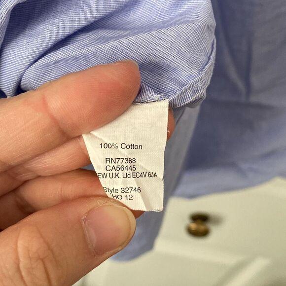 J. Crew Men's Dress Shirts Size Small 14-14.5‎ Blue Purple Plaid Cotton - Picture 10 of 15